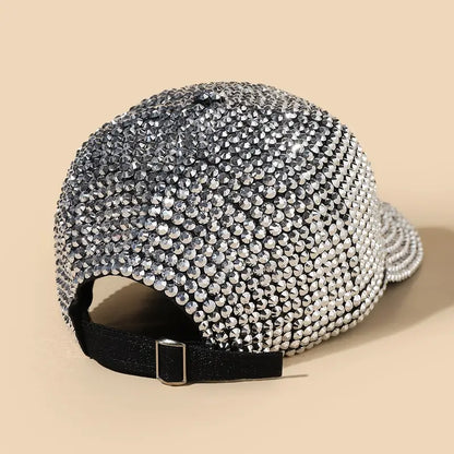 Full Rhinestone Sparkle Baseball Cap Elegant Adjustable Sports Hat Outdoor Sunscreen Golf Hats