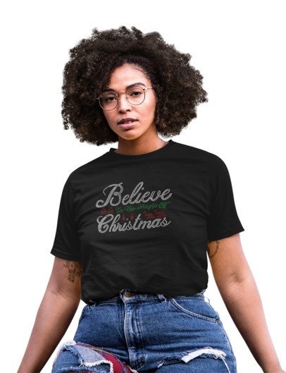 Believe in the Magic of Christmas Rhinestone T-shirt