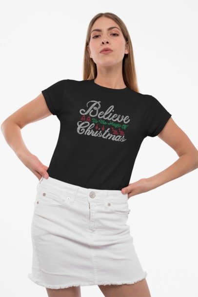Believe in the Magic of Christmas Rhinestone T-shirt