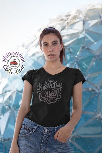 Birthday Queen Rhinestone Apparel