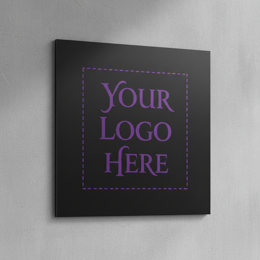 Black 12x12 Custom Sign – Your Logo Here in Purple