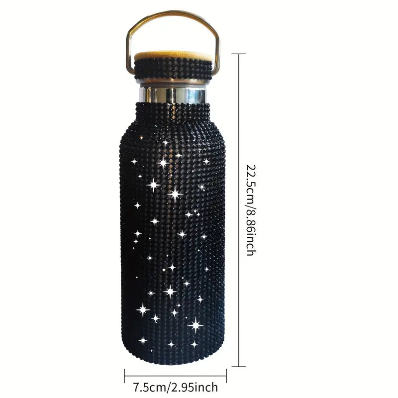 Rhinestone Tumbler With Lid Stainless Steel