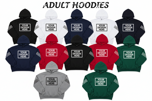 Custom Logo Bulk Order 10+ Hoodie – 4" Front & 11" Back and Sleeve Image