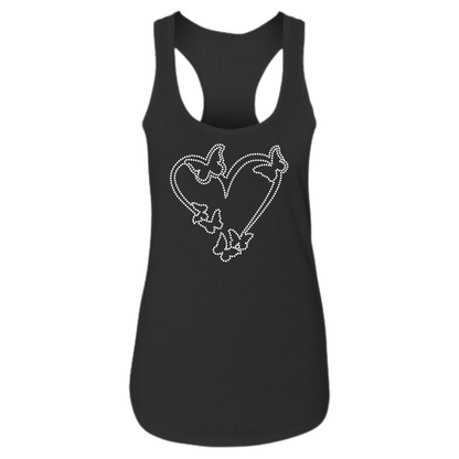 Butterfly and Heart Rhinestone Shirts