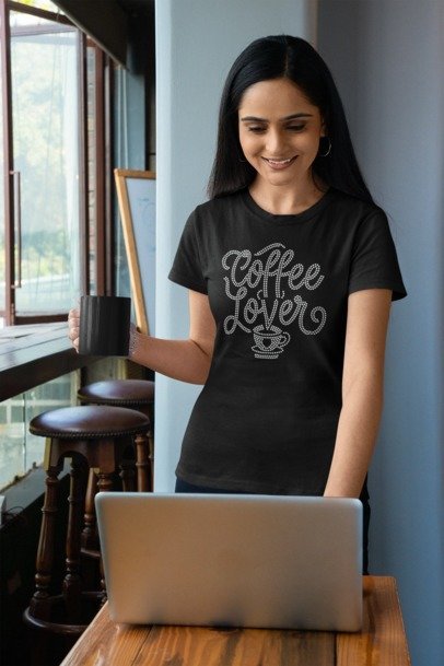 Coffee Lover Rhinestone T-Shirt – by Blingdazzel.com