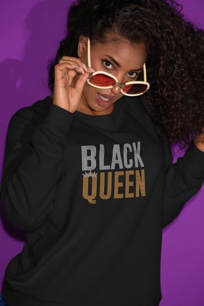 Black Queen Rhinestone Apparel
