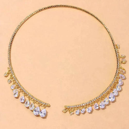 Crystal Rhinestone Collar Necklace for Women  Weeding Bridesmaid Necklace Gold and Silver Necklace