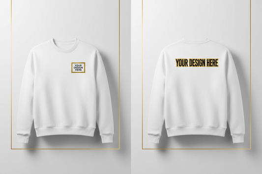 Custom Crew Neck Sweater White – Your Design Here | Blingdazzel