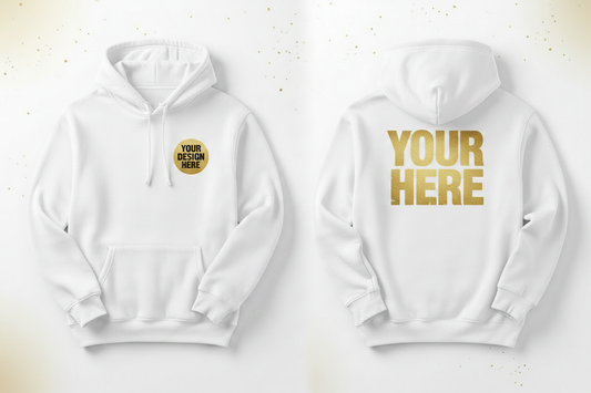 Custom Hoodie White – Your Design Here | Blingdazzel
