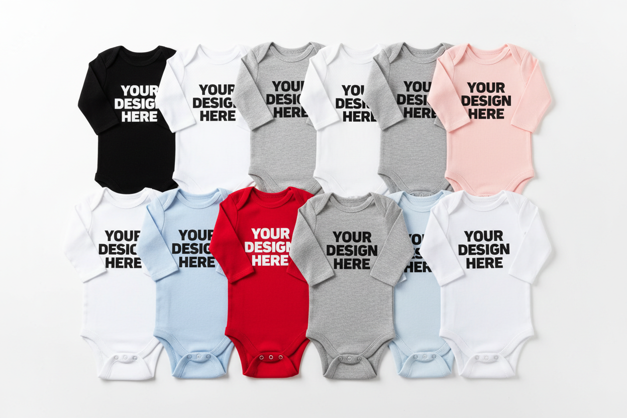 Custom Logo Bulk Order Long Sleeve Baby Onesies