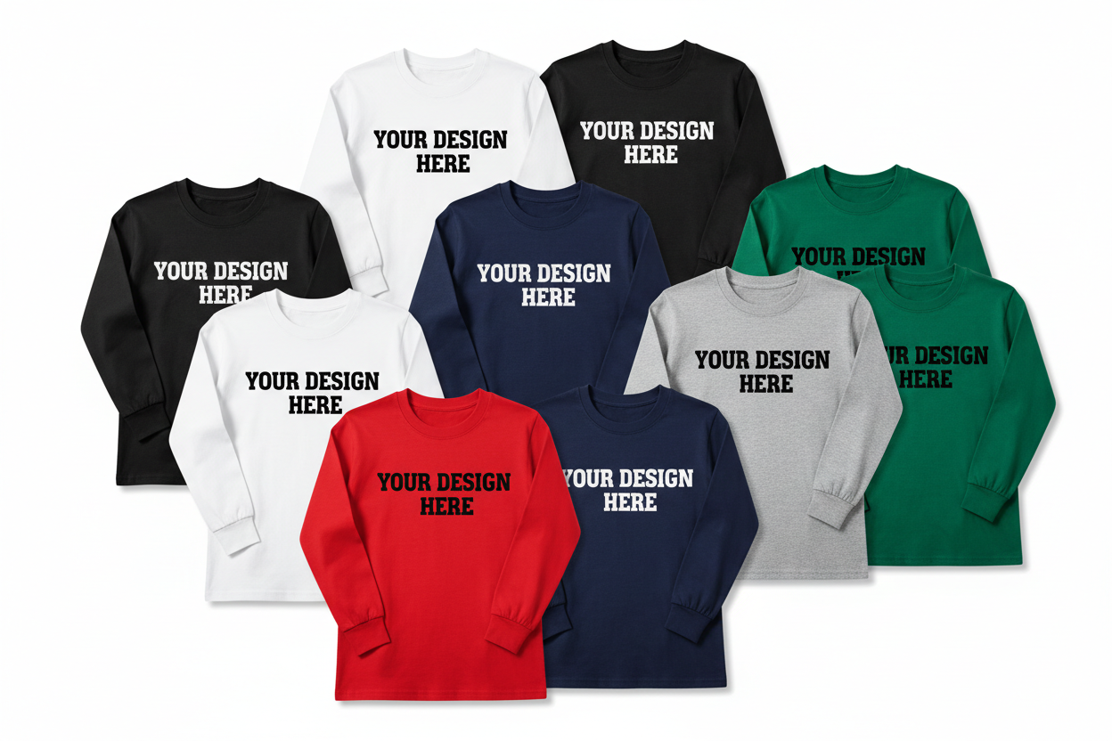 Custom Logo Bulk Order Long Sleeve Youth T-shirts