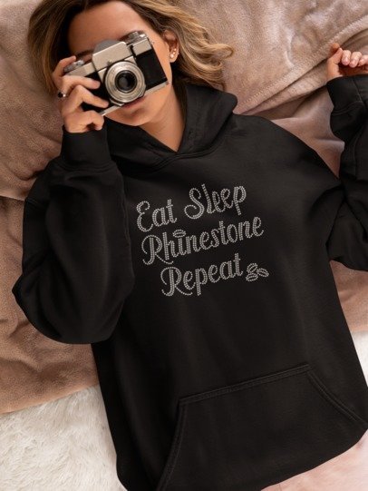 Eat Sleep Rhinestone Repeat Rhinestone shirts