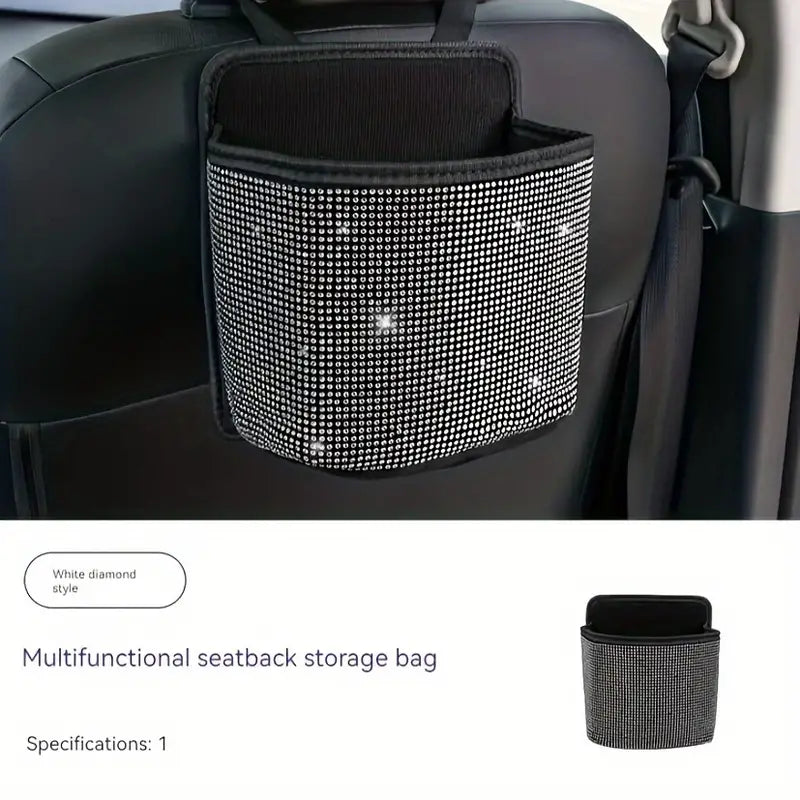 Bling Rhinestones Car Trash Can