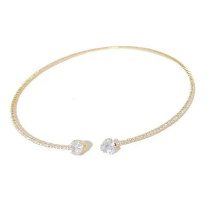 Fashion Jewelry Heart-shaped Zircon Collar Light Luxury Rhinestone Necklace Women's Jewelry