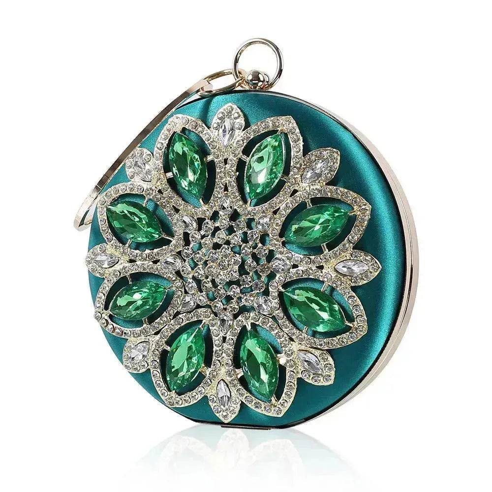 Fashion Rhinestone Diamond Silk Women's Hand Bag Dinner Wedding  Party Clutch Bag Dress Bag