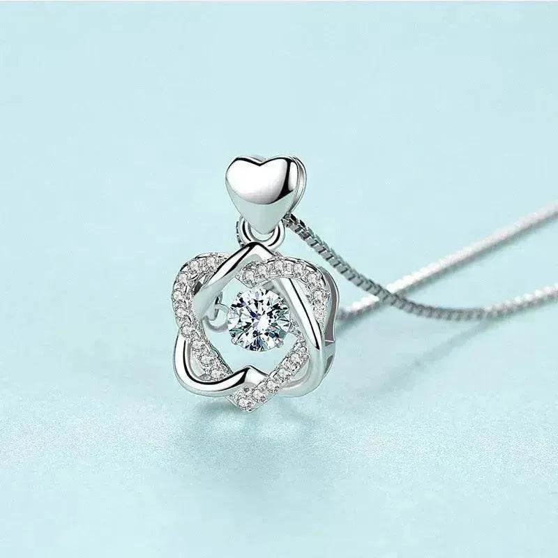 Girls star love fashion rhinestone Pearl Silver necklace for Women