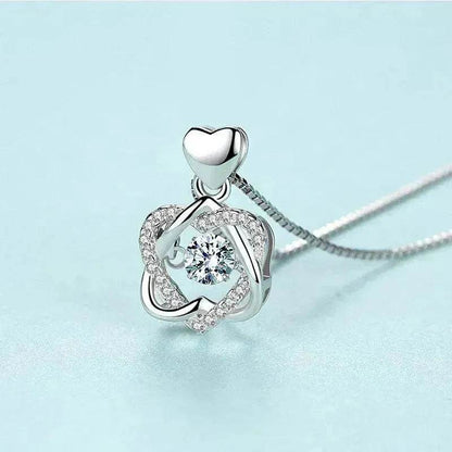 Girls star love fashion rhinestone Pearl Silver necklace for Women