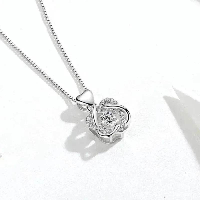 Girls star love fashion rhinestone Pearl Silver necklace for Women