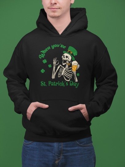 Dead Inside, But It’s St. Patrick’s Day - Skeleton Beer Graphic Design