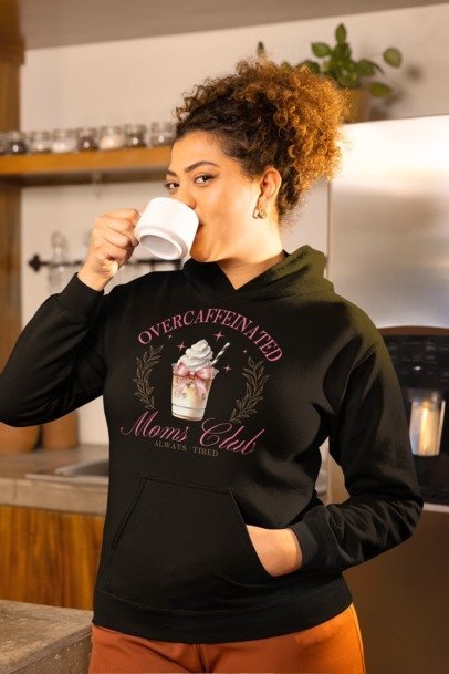 Over-Caffeinated Moms Club Graphic Design Apparel