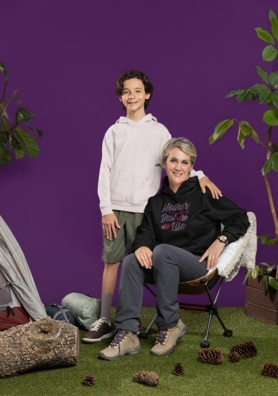 Black rhinestone shirt with “Mother Best Life” script and heart accents, long sleeves