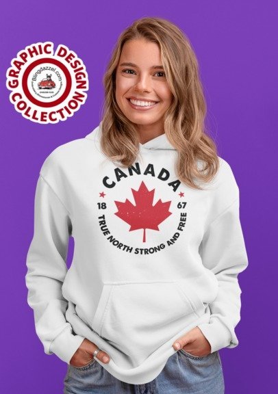 Canada True North Strong and Free Graphic Design