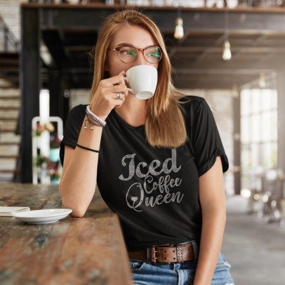 Iced Coffee Queen Rhinestone T-Shirt – by Blingdazzel.com