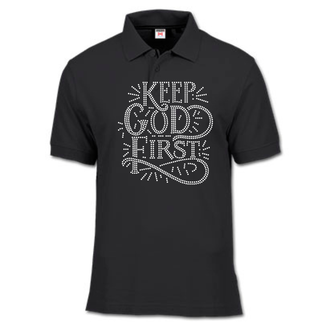 Keep God First Rhinestone Apparel