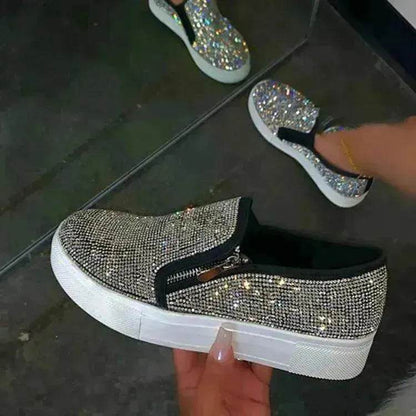 Large Size Rhinestone Flat Casual Single Shoes One Pedal Lazy Shoes