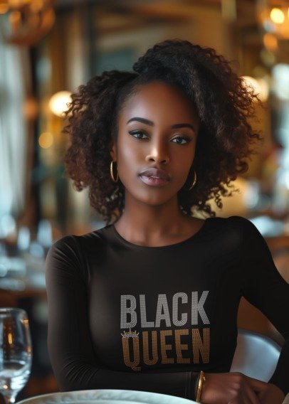 Black Queen Rhinestone Apparel
