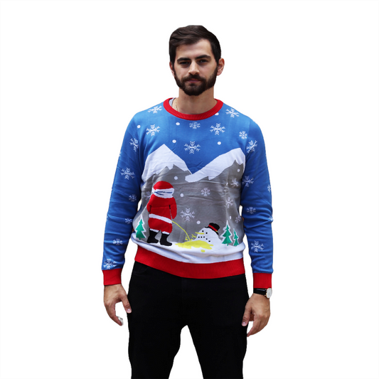 Santa Peeing On Melting Snowman  Sweater