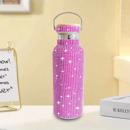 Rhinestone Tumbler With Lid Stainless Steel