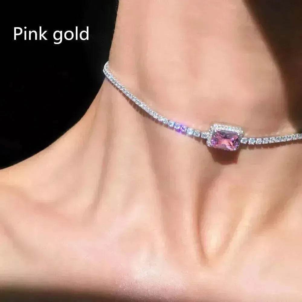 Rhinestone Clavicle Chain Simple Temperament Exquisite Diamond Women Necklace
