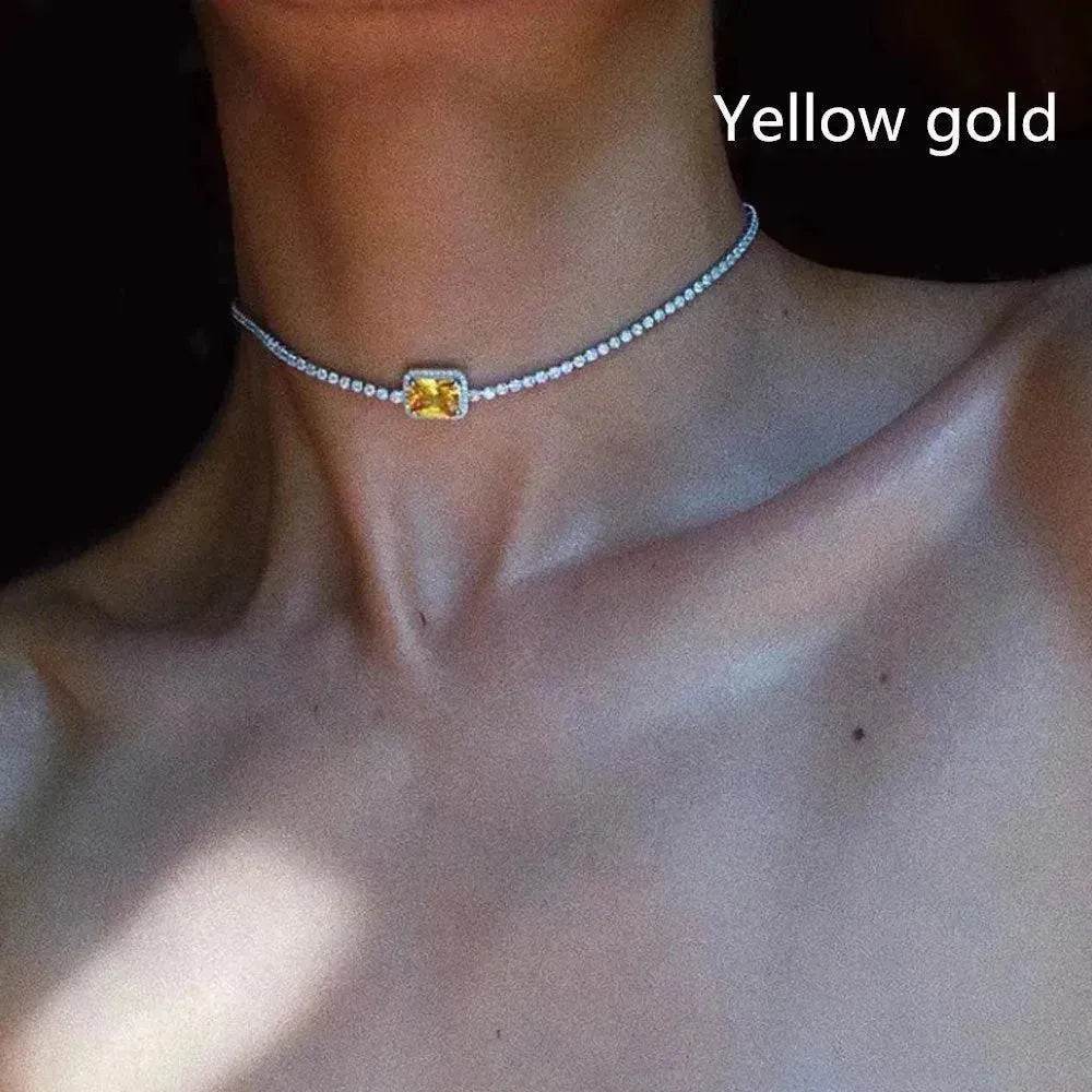 Rhinestone Clavicle Chain Simple Temperament Exquisite Diamond Women Necklace