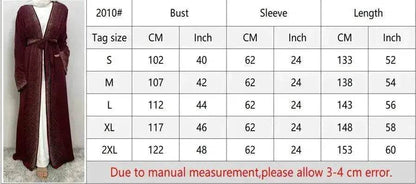Rhinestone Lace-up Cardigan Abaya Dress for Arab Dubai Turkey Middle East Women