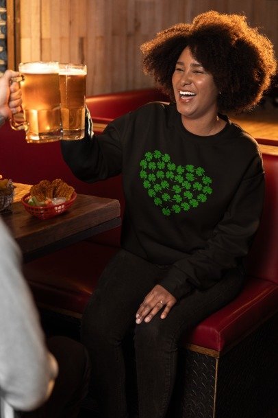 Lucky Shamrock St. Patrick’s Day Rhinestone T-Shirt – Sparkle Irish Graphic Tee for Women