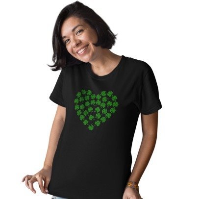 Lucky Shamrock St. Patrick’s Day Rhinestone T-Shirt – Sparkle Irish Graphic Tee for Women