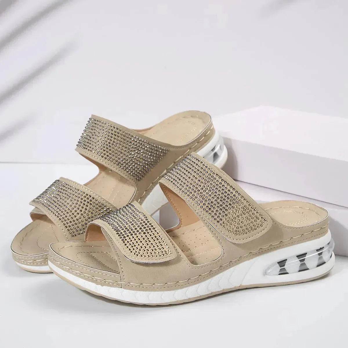 Summer Rhinestone Sandals: Non-slip, Chic & Casual