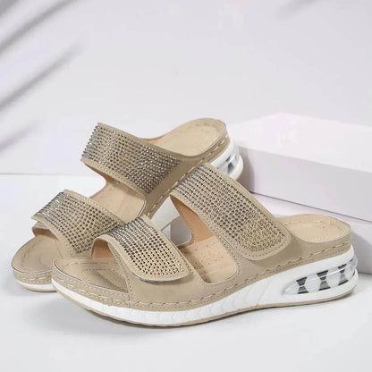 Summer Rhinestone Sandals: Non-slip, Chic & Casual