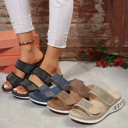 Summer Rhinestone Sandals: Non-slip, Chic & Casual