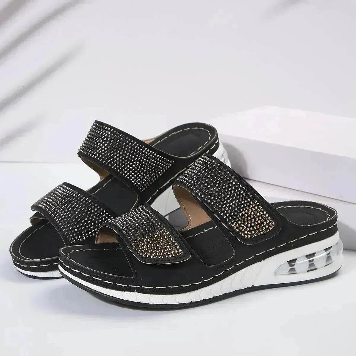 Summer Rhinestone Sandals: Non-slip, Chic & Casual