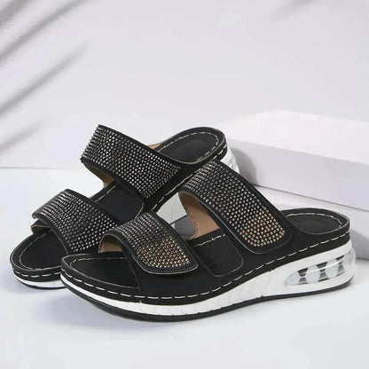 Summer Rhinestone Sandals: Non-slip, Chic & Casual