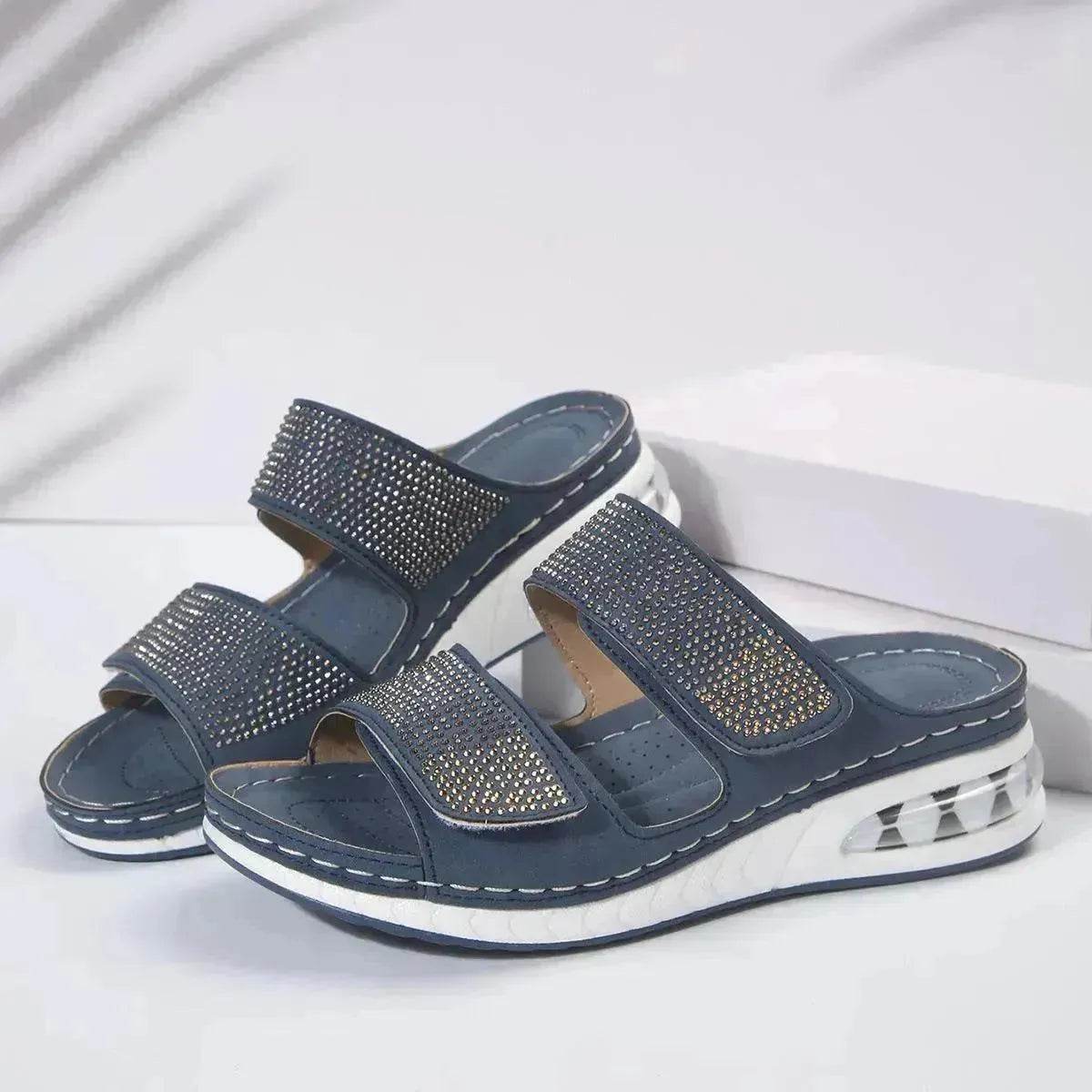 Summer Rhinestone Sandals: Non-slip, Chic & Casual