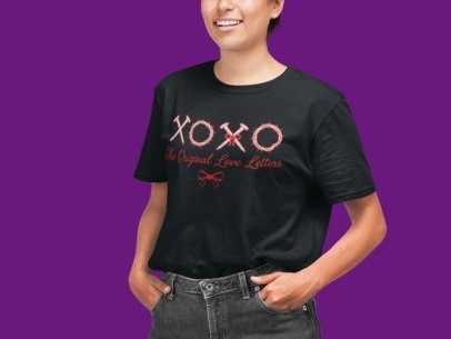 Original Love Letters XOXO Valentine’s Day T-Shirt – Blingdazzel Graphic Tee for Women