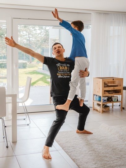 Black dad graphic T-shirt with 'They Call Me Dad' text on chest